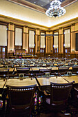 USA, Georgia, Atlanta, Georgia State Capitol Building, state house, interior, chamber of the State House of Representatives.
