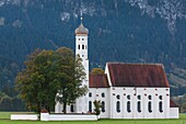 Germany, Bavaria, Hohenschwangau, St. Coloman church, dawn.