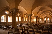 Germany, Baden-Wurttemburg, Maulbronn, Kloster Maulbronn Abbey, interior of the abbey dining hall.