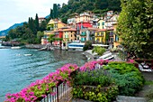 Italy, Lombardy, Lake Como, Varenna, View of waterfront at lake