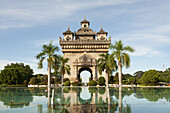 Patuxai Triumphal Arch, Vientiane, capital of Laos.