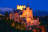 Alcazar at Dusk, Segovia, Castilla-Leon, Spain.