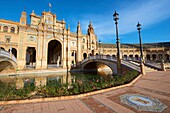 Given Spain´s Square, located in the Parque Maria Luisa, was the venue for the Latin American Exhibition of 1929, Seville, Andalucia, Spain.