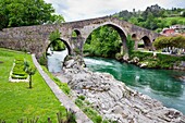 Roman bridge in Cangas de Onías. Asturias. Spain.