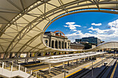 The train hall canopy at the newly renovated Denver Union Station, Downtown Denver, Colorado USA.