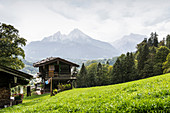 Bauernhaus bei Berchtesgaden, Berchtesgadener Land, Oberbayern, Bayern, Deutschland
