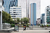 Modern office buildings in La Defense, Nanterre, Paris, Hauts de Seine, France