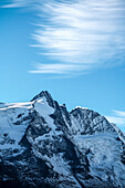 Blick zum Berg Großglockner, Großglockner Hochalpenstraße, Hohe Tauern in den Alpen, Salzburg / Kärnten, Österreich, Europa