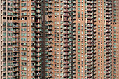 Detail von sozialem Wohnungsbau in der Satelittenstadt Tin Shu Wai, New Territories, Hongkong, China, Asien