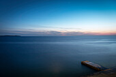 Blick über das Meer von Piran nach Kroatien, Slowenien, Adria, Mittelmeer, Europa