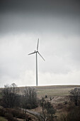 wind generator at Swabian Alb around Neidlingen, Baden-Wuerttemberg, Germany