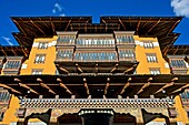 Exterior of the Taj Tashi Hotel, Thimphu, Bhutan.