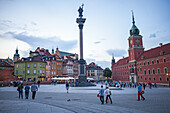 Plac Zamkowy square, The Royal Castle and Zygmunt column, Warsaw, Poland.