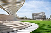 Amphitheatre and Shade House building at New Mushrif Central Park in Abu Dhabi United Arab Emirates.
