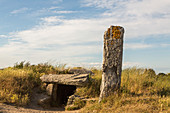 Dolmen des Pierres Plates, Locmariaquer, grassy dunes, Côte des Mégalithes, Brittany, France
