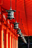 Heian Shrine - Heian Jingu - Shinto shrine in Sakyo?-ku, Kyoto, Japan, architectural detail - Japanese lanterns.