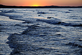 Sunset over Baltic Sea in Swinoujscie, Poland.