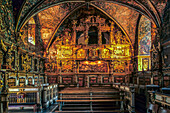 Schlosskapelle Bückeburg, vergoldete Holzdekorationen, Rückwand mit Fürstenloge, Renaissance, Bückeburg, Schaumburg, Niedersachsen, Deutschland