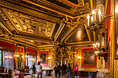 Golden Hall, ornate ceiling, Bückeburg Palace, Schaumburg, Lower Saxony, Germany
