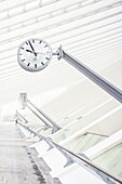 Clock of Liège-Guillemins central station, designed by architect Santiago Calatrava, Belgium.