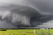 A grungy supercell moves across northwest Missouri.