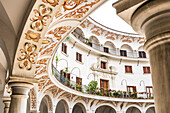 The Plaza del Cabildo in the historical centre, Seville, Andalusia, province Seville, Spain