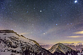 Sternenhimmel über dem Rofan mit Ebnerspitze, Rofan, Tirol, Österreich