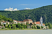 Duernstein with Danube, Duernstein, Wachau, Danube Bike Trail, UNESCO World Heritage Site Wachau, Lower Austria, Austria