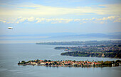 View on Lindau in Lake Constance from Pfander mountain, Baden-Wurttemberg, Germany