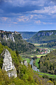 view to the Castle Werenwag from the Eich rock, Upper Danubia valley,  Baden-Wurttemberg, Germany