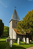 Spring afternoon at St Peter´s church in the village of Rodmell, East Sussex, England. South Downs National Park. Ouse Valley.