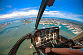 Helicopter Aerial view of Manhattan, New York City, NY USA.