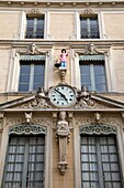 Jacquemard Facade of Hotel de Ville - City Hall, Nimes, France, Europe.