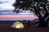 Camped on the edge of the Namib Desert at the Namtib Desert Lodge, Namibia, Africa