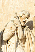 Detail of statue on the Padrao dos Descobrimentos (Monument to the Discoveries), Belem, Lisbon, Portugal, Europe