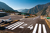 The airstrip at Lukla in the Everest region of Nepal, Asia