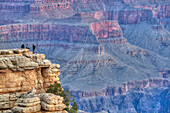 Tourists at Mather Point, early morning, South Rim, Grand Canyon National Park, UNESCO World Heritage Site, Arizona, United States of America, North America