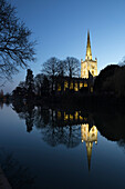 Holy Trinity Church on the River Avon at dusk, Stratford-upon-Avon, Warwickshire, England, United Kingdom, Europe