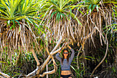 Young woman in jungle