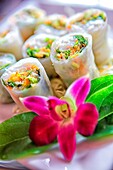 The lumpia or spring roll is a roll made from a paste filler to different chopped vegetables julienne and mince some scrambled all