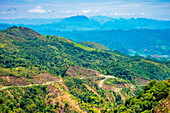 Road through mountain pass, Louangphabang Province, Laos