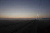'Woolwich Guelph townline before sunrise on a foggy morning; Mosborough, Ontario, Canada'