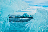 'Icebergs on the southern beach near the ice lagoon of Jokursarlon; Iceland'