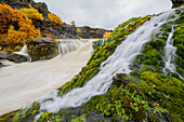 'A group of waterfalls collectively known as Gjain; Iceland'