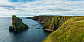 'Stacks of Duncansby and the rugged coastline of Duncansby Head; Scotland'