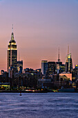 'Empire State Building at sunset; New York City, New York, United States of America'