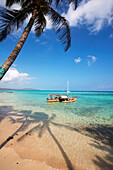 'Outrigger canoe at Waimanalo Beach; Oahu, Hawaii, United States of America'