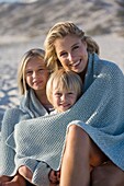 Close-up of a family smiling together