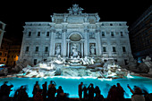 Rome, Lazio, Italy. The Trevi Fountain by night
