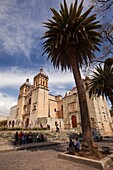 People in front of the Santo Domingo Church in the historic center, Oaxaca, Oaxaca State, Mexico, Central America.
